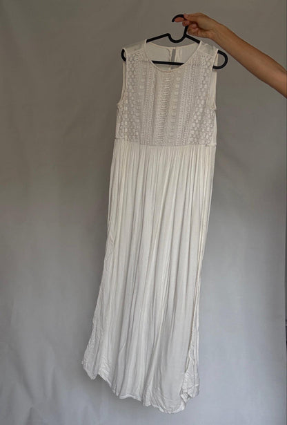 Vintage Ivory Cotton Maxi Dress — additional view 9