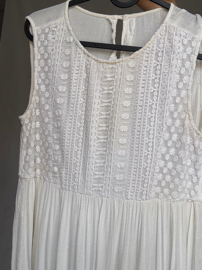 Vintage Ivory Cotton Maxi Dress — additional view 10