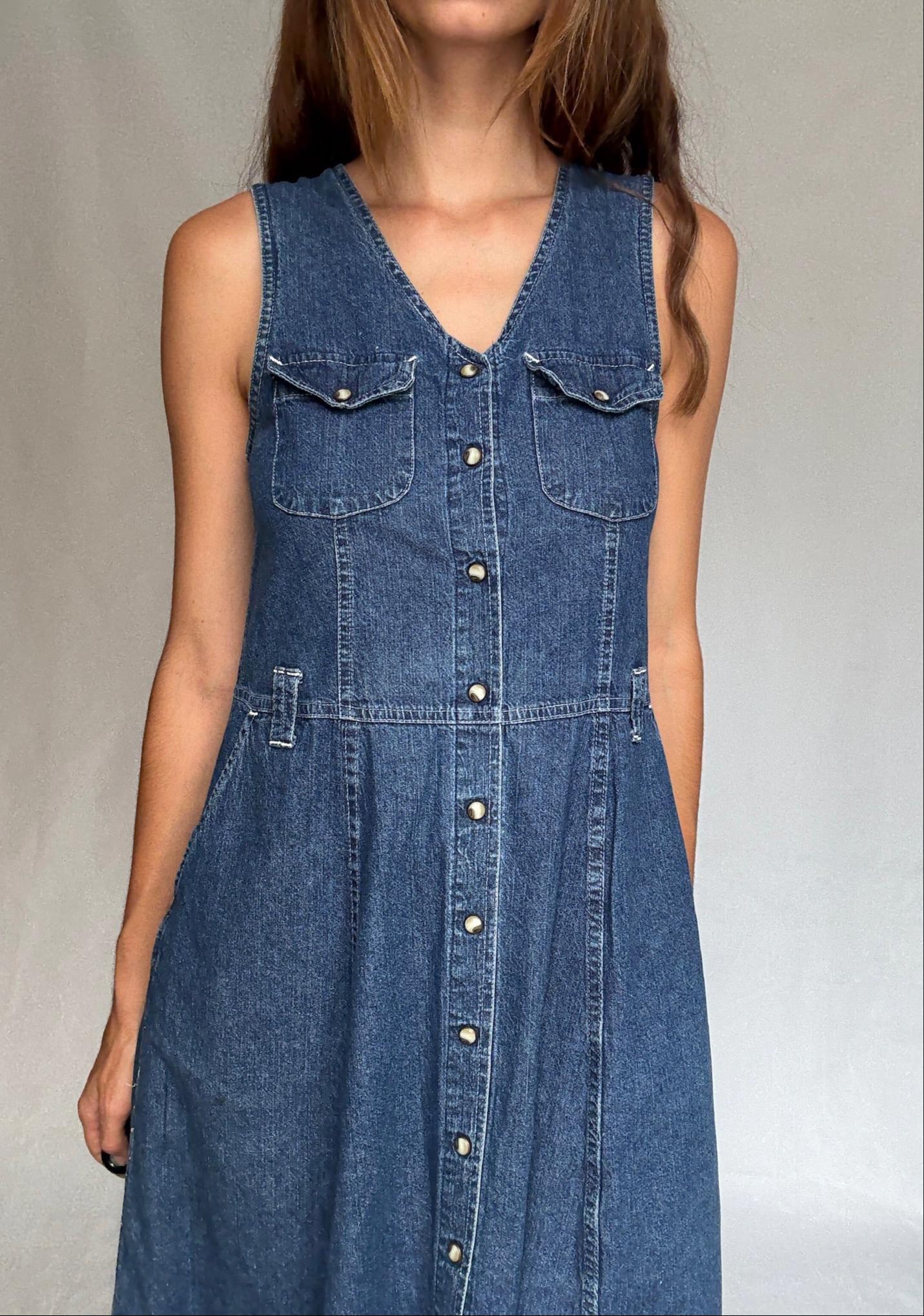 Vintage Chipie Denim Midi Dress — additional view 7