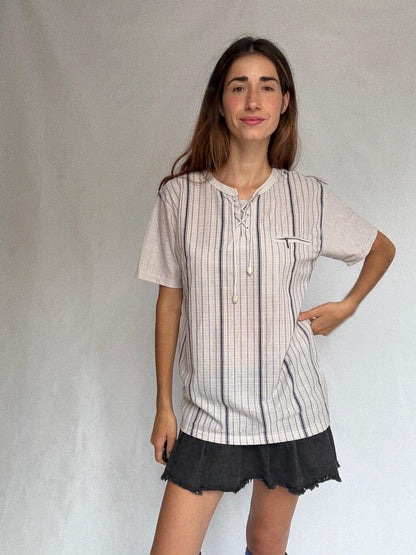 Natural-Toned Striped Cotton Shirt — additional view 6