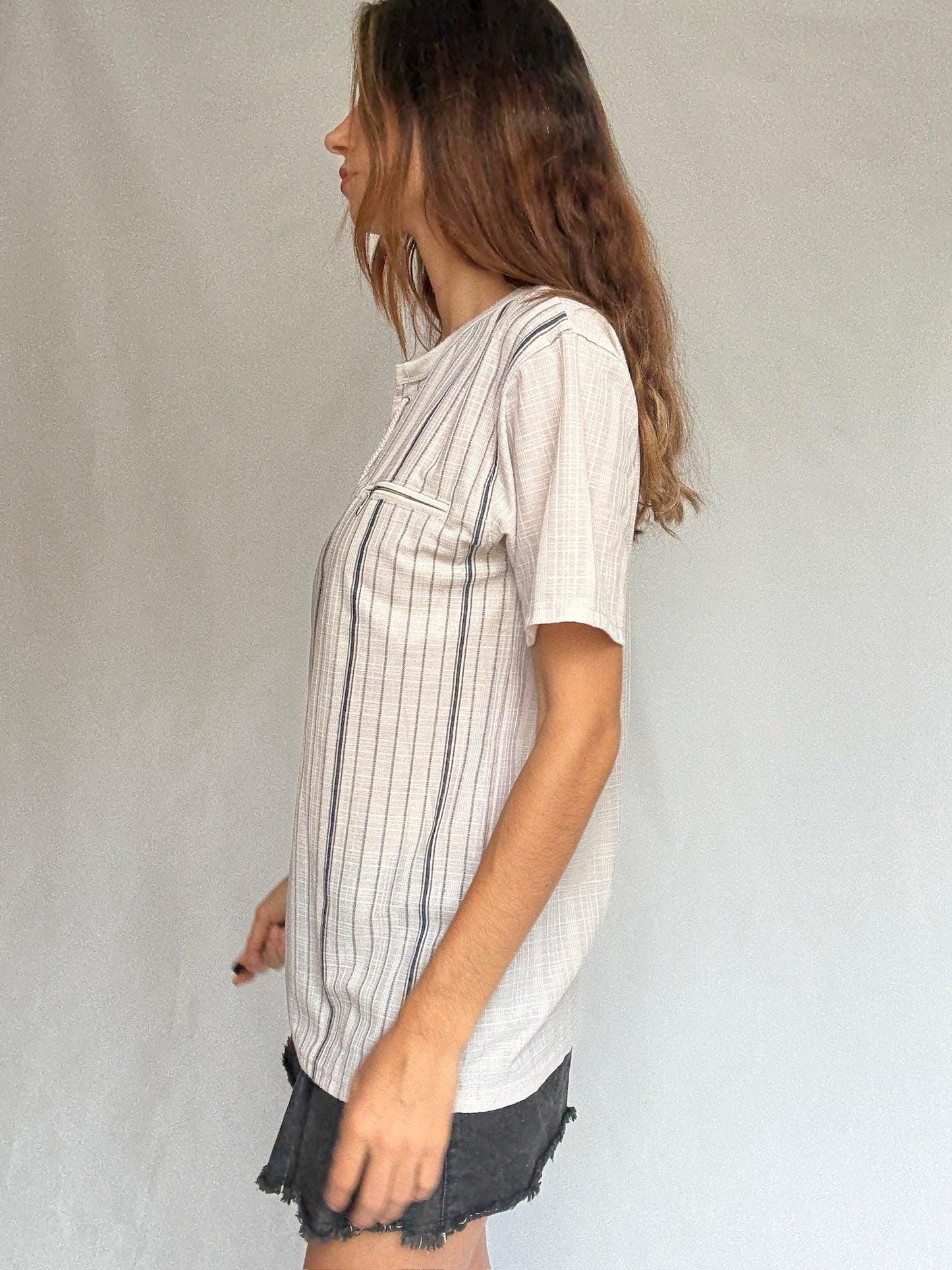 Natural-Toned Striped Cotton Shirt — additional view 8