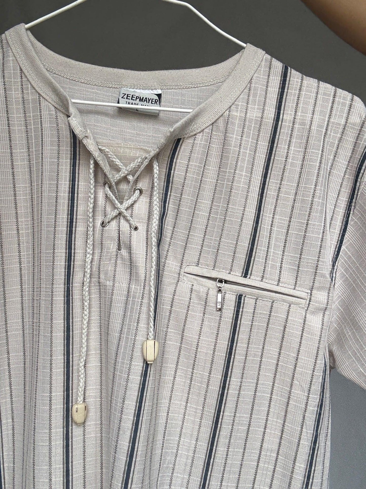 Natural-Toned Striped Cotton Shirt — additional view 9