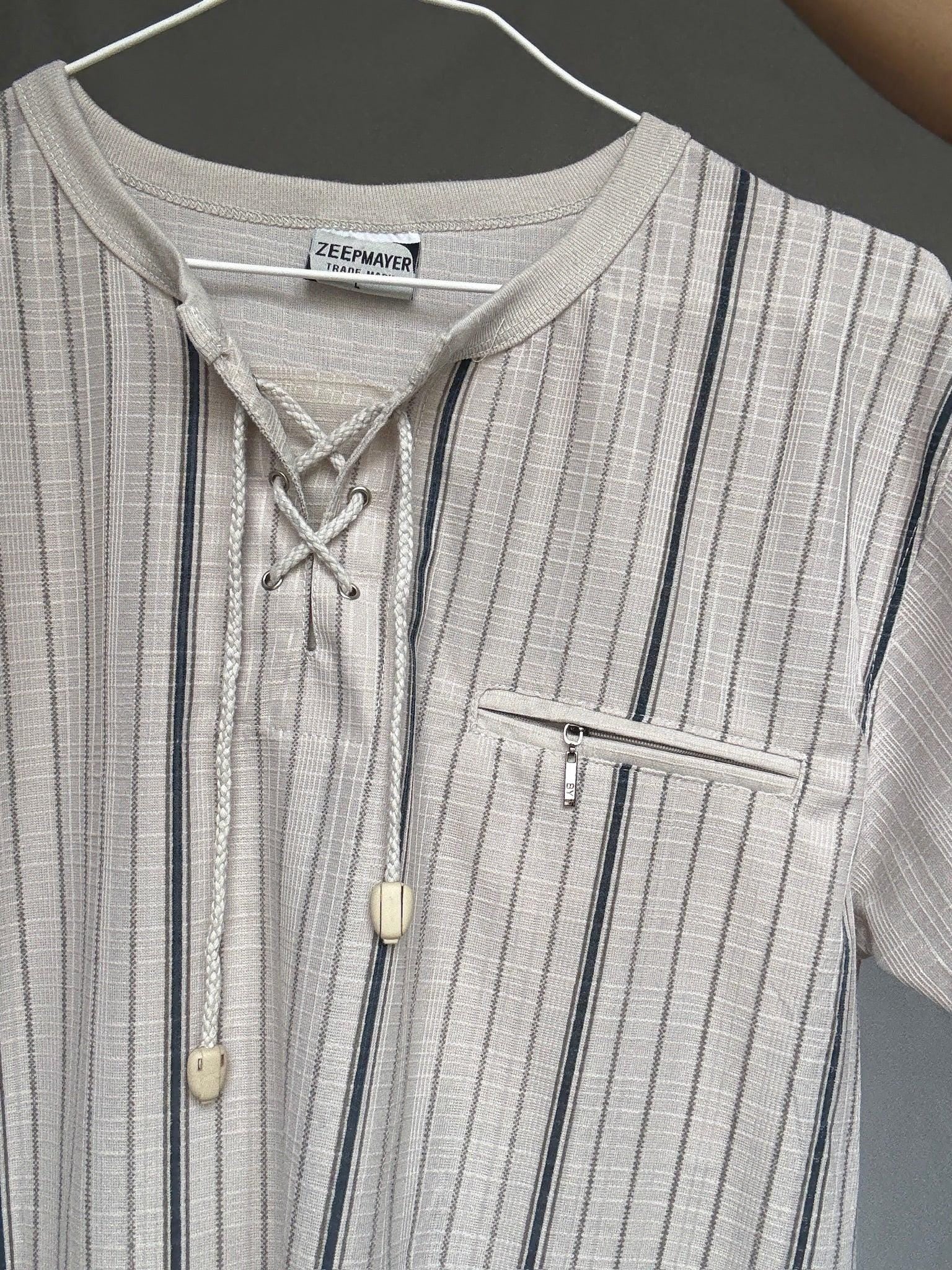 Natural-Toned Striped Cotton Shirt — additional view 9