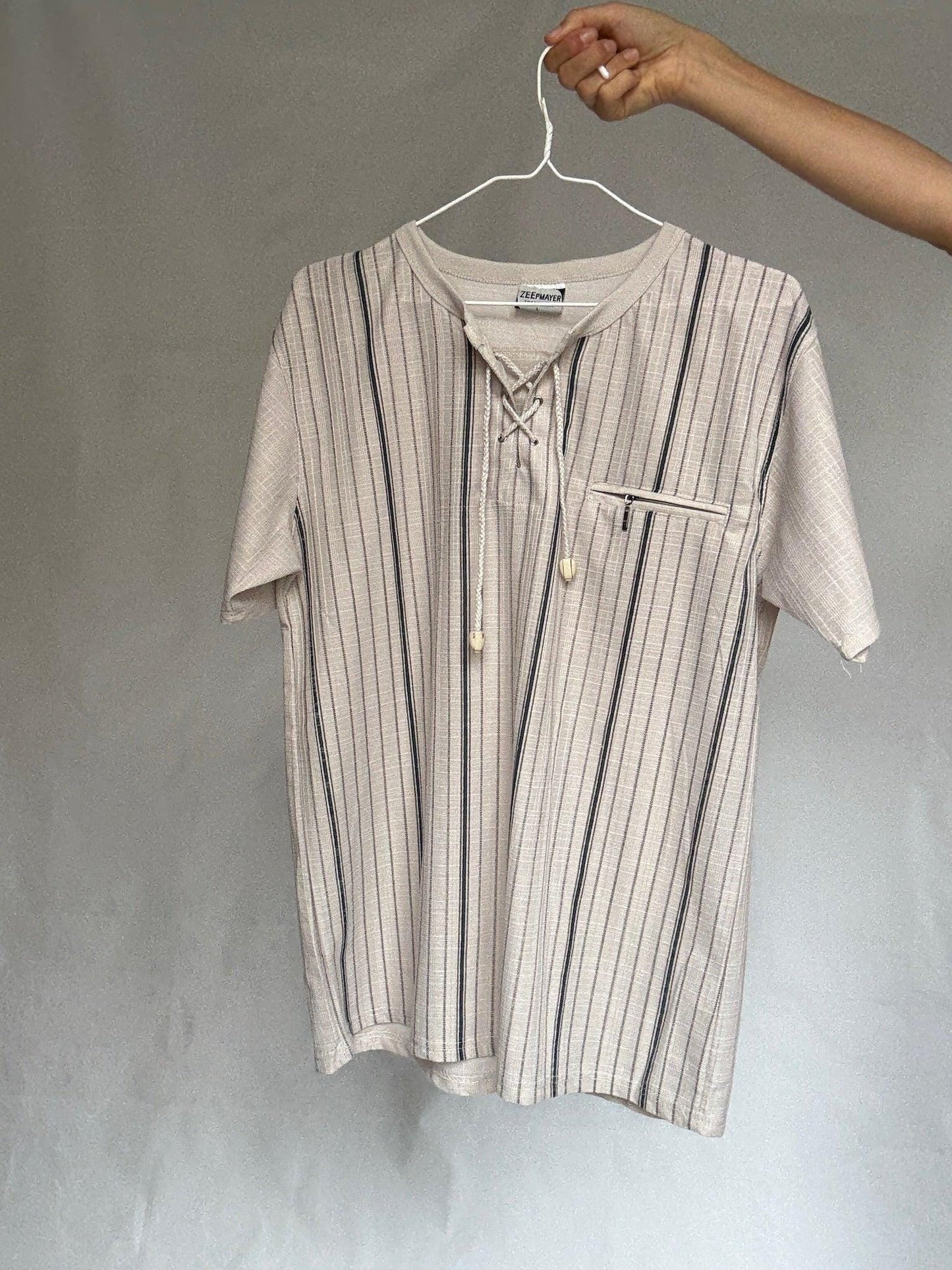 Natural-Toned Striped Cotton Shirt — additional view 10