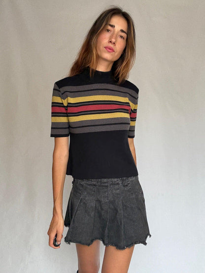 Retro Funnel Neck Merino Knit Tee — additional view 5