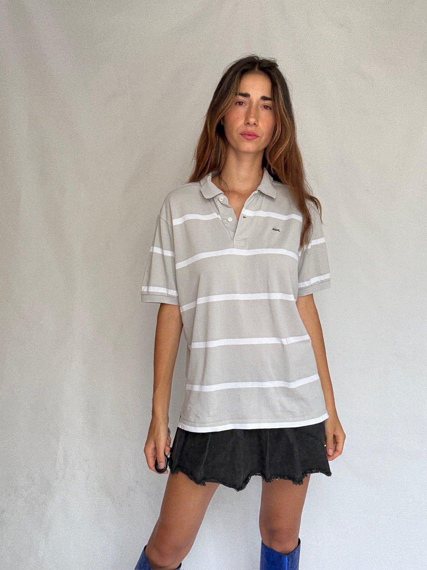 Beige Striped Classic Fit Polo Shirt — additional view 6