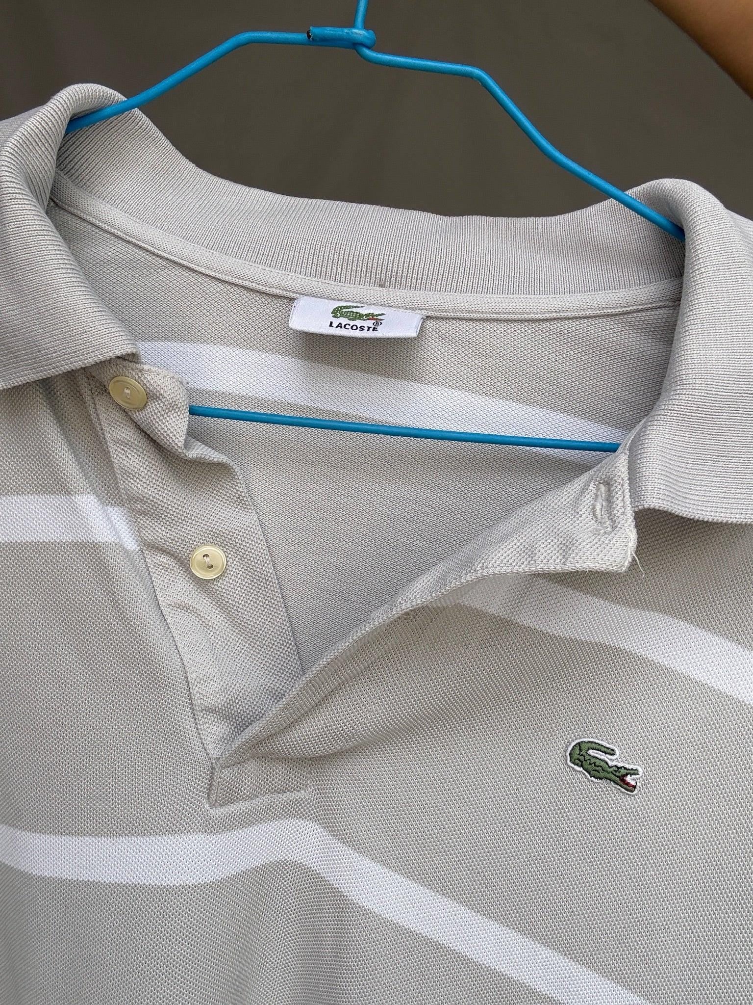 Beige Striped Classic Fit Polo Shirt — additional view 8