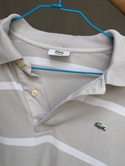 Beige Striped Classic Fit Polo Shirt — additional view 8