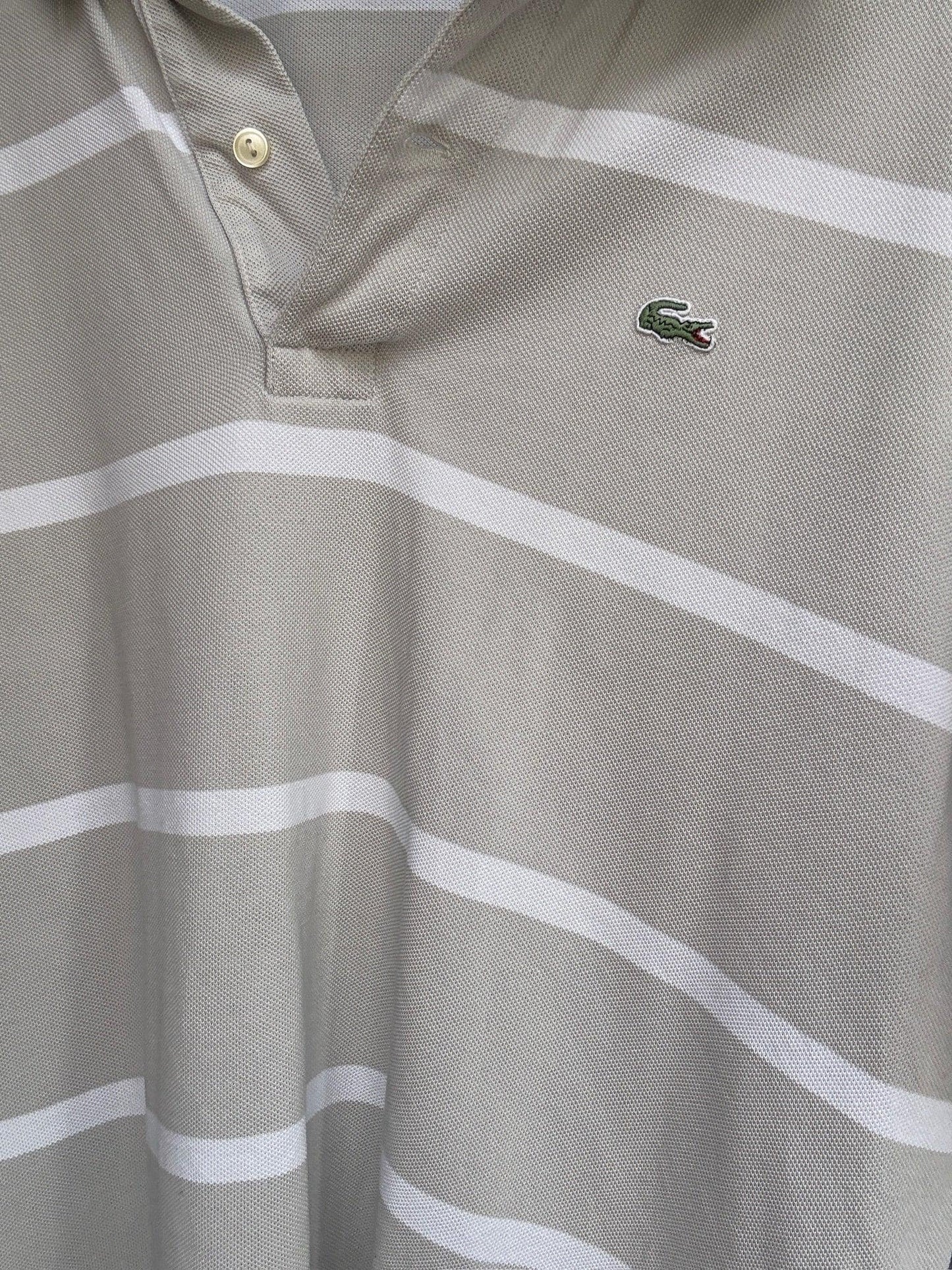 Beige Striped Classic Fit Polo Shirt — additional view 9