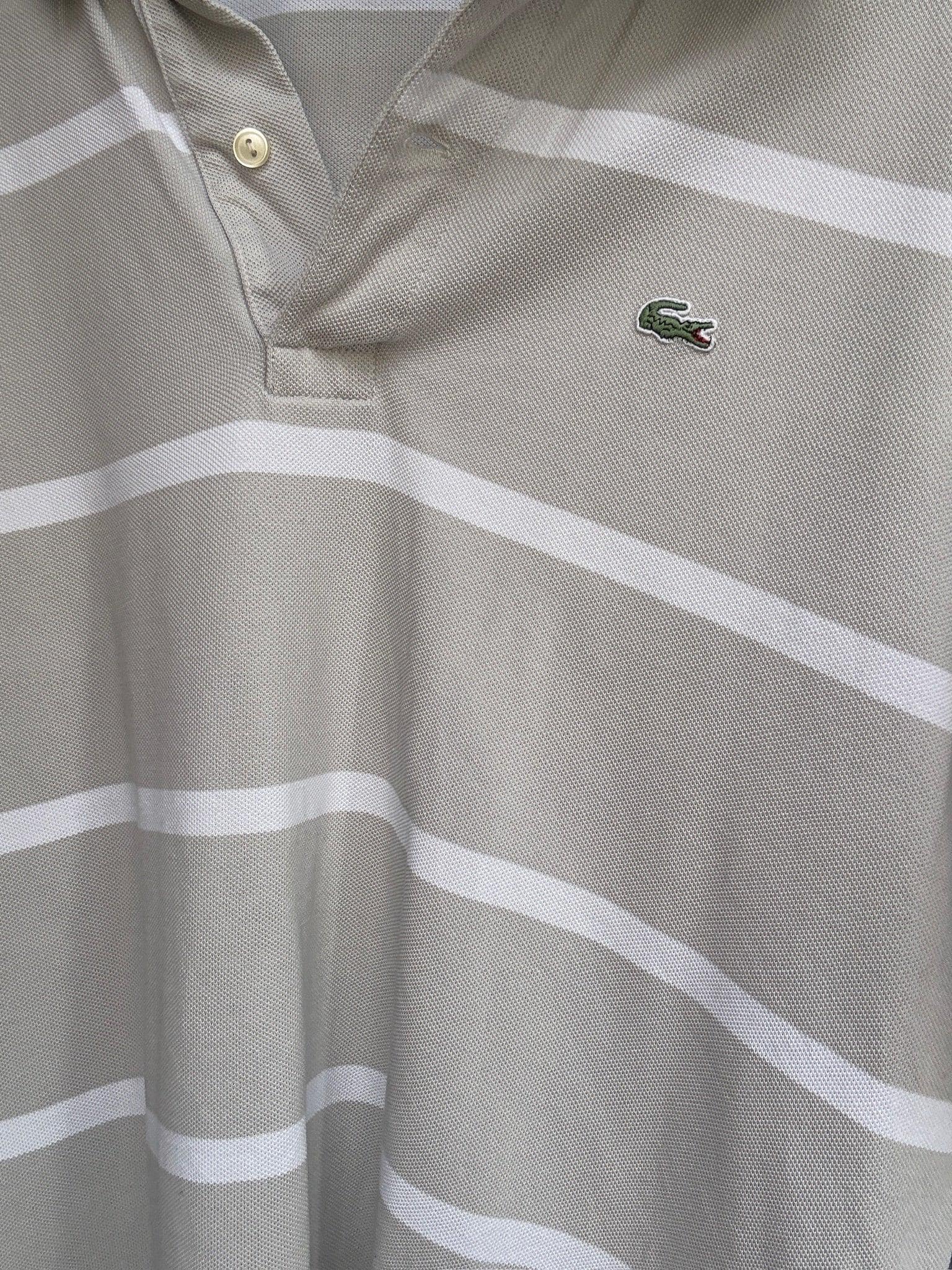 Beige Striped Classic Fit Polo Shirt — additional view 9