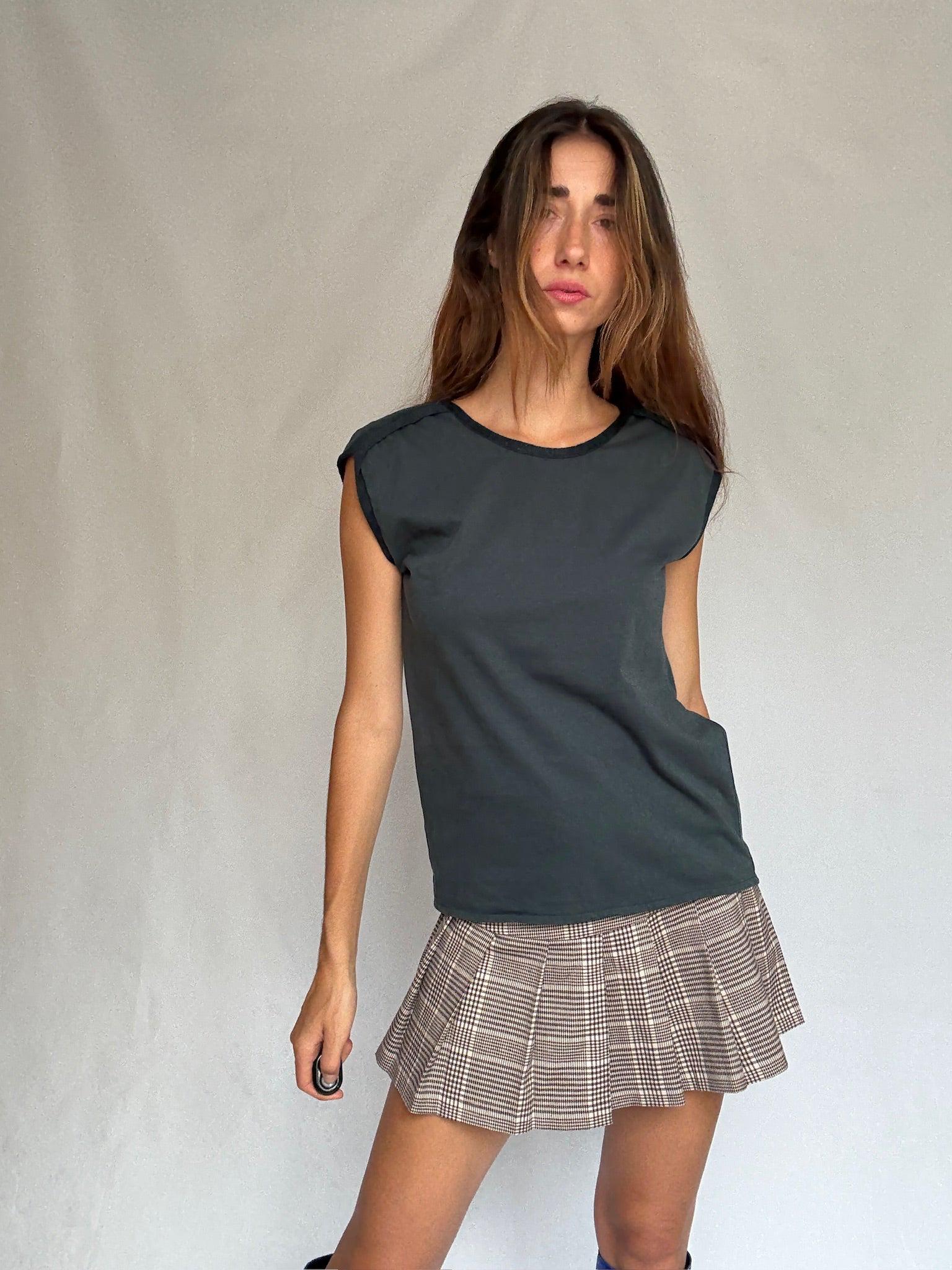 Minimalist Sleeveless Cotton Top in White — additional view 6