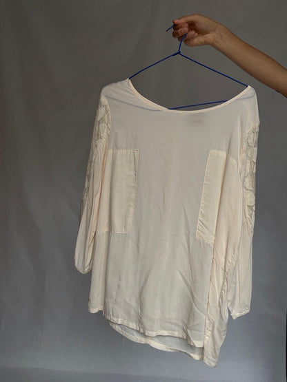 Chic Ivory ICHI Blouse with Sheer Details — additional view 9
