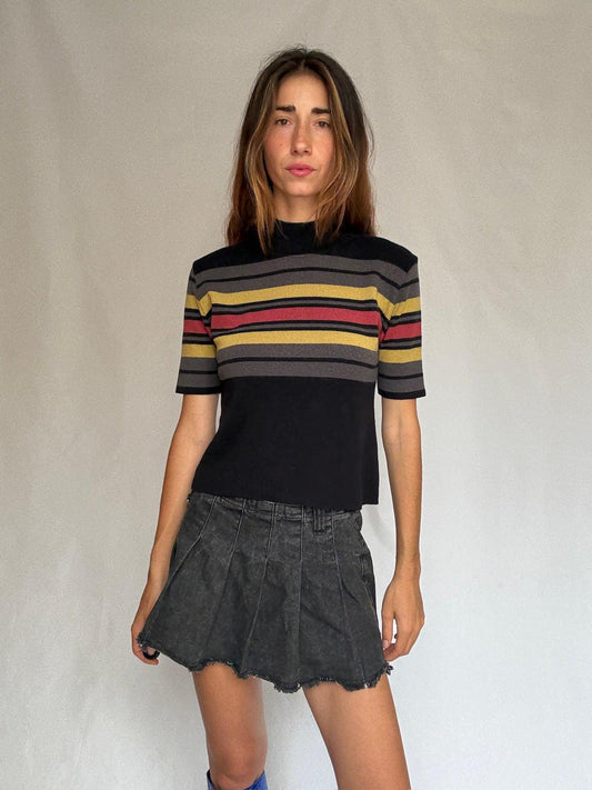 Merino Blend Striped Knit Tee