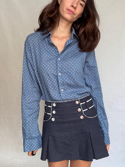 Blue Patterned Shirt For Office Casual — additional view 5