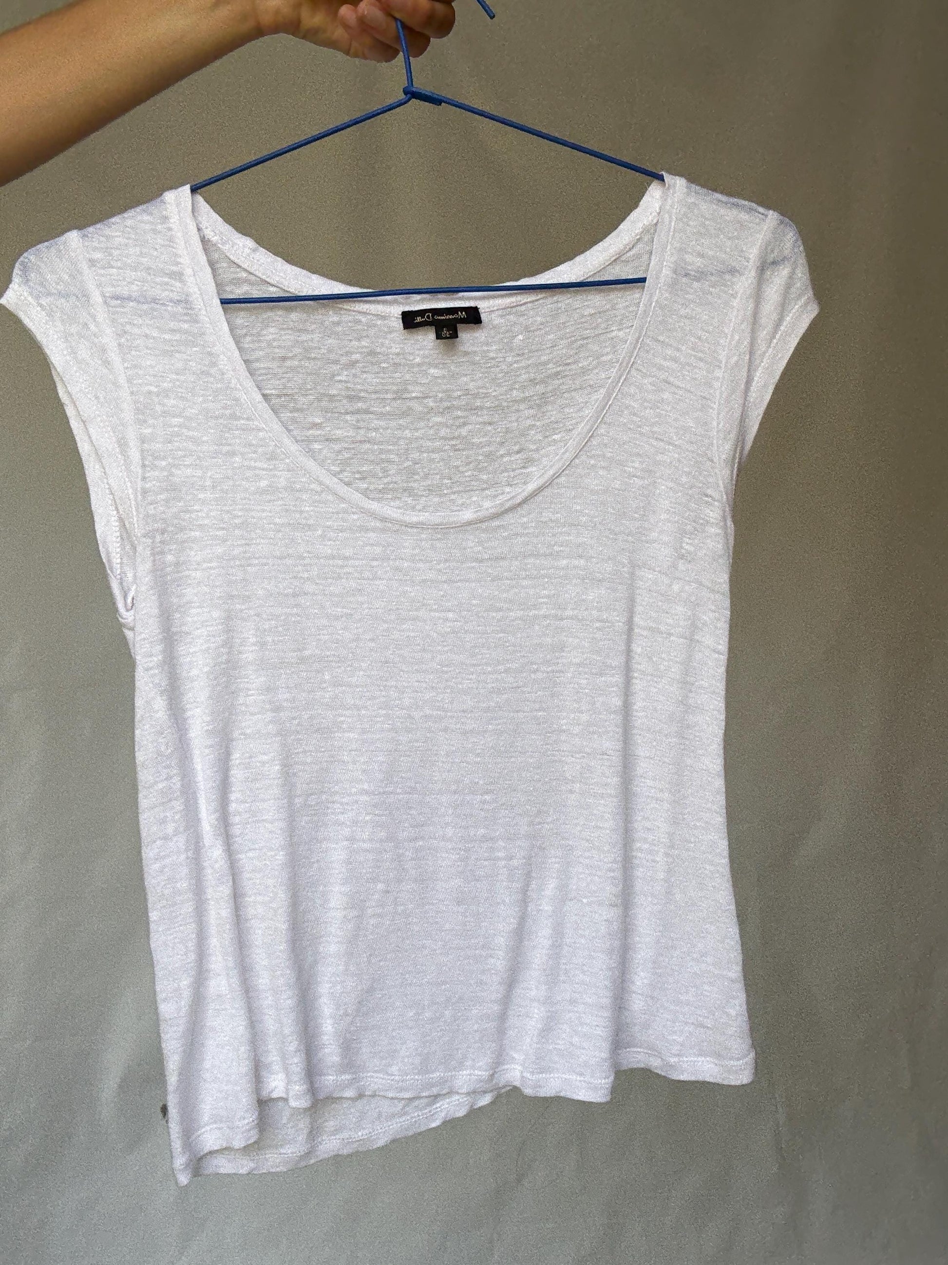 Massimo Dutti Sheer White Cotton Shirt in a Casual Minimalist Design, Inspired by Kate Middleton's Classic Style, US Size XS - EU S