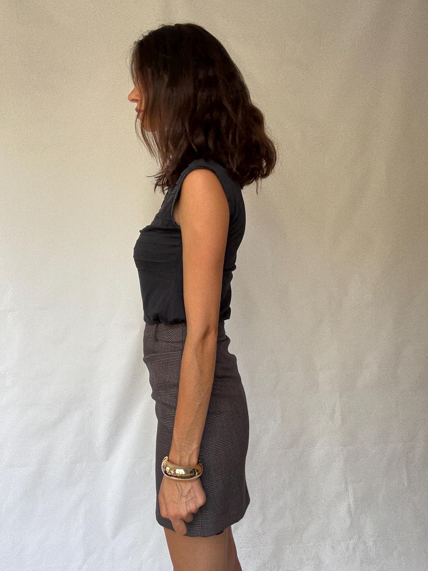 Luxurious Black Tank Top by Massimo Dutti – Y2K and Minimalist Style in Sumptuous Silk-Cotton-Wool Blend, US Size M