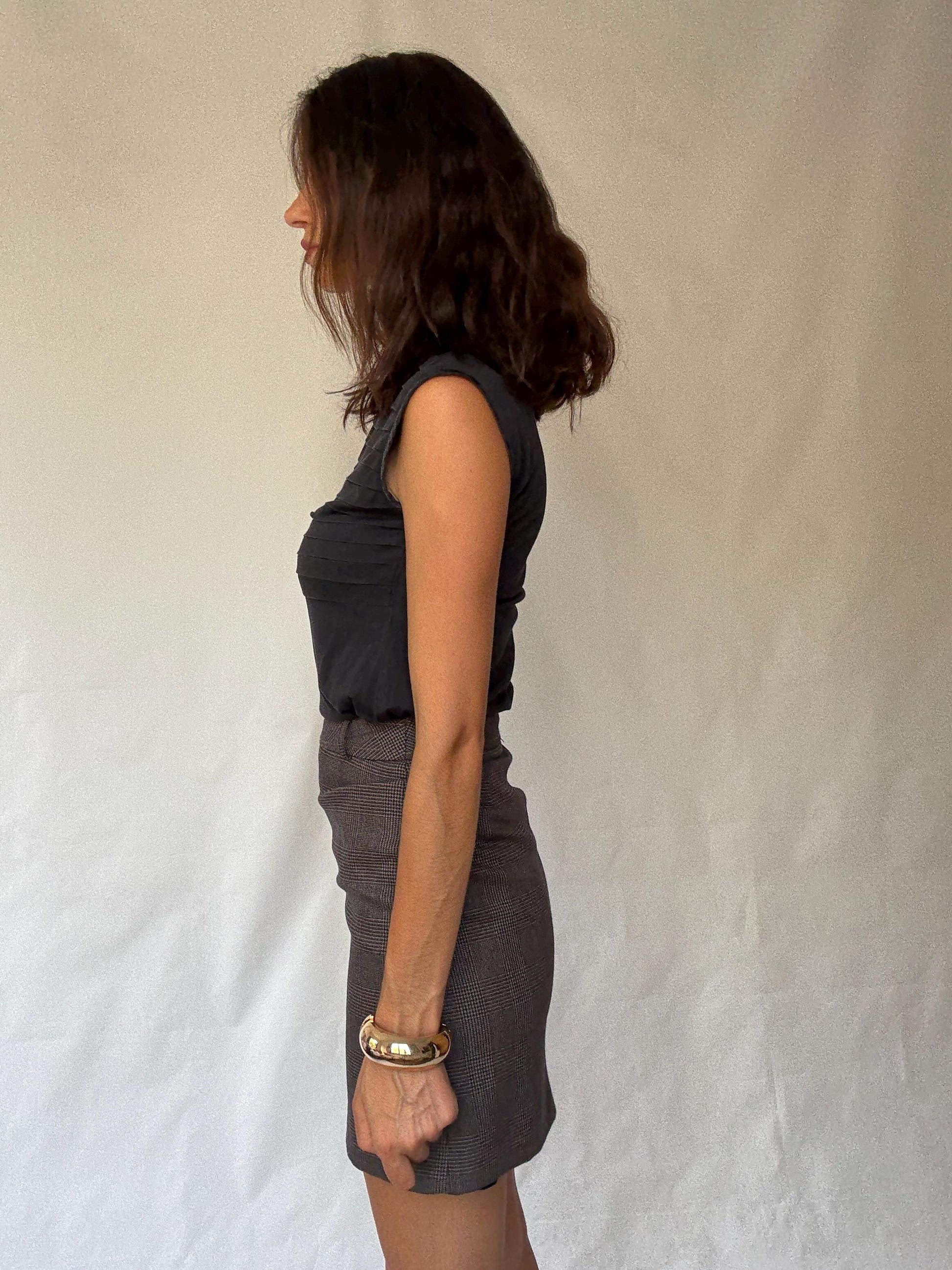 Luxurious Black Tank Top by Massimo Dutti – Y2K and Minimalist Style in Sumptuous Silk-Cotton-Wool Blend, US Size M