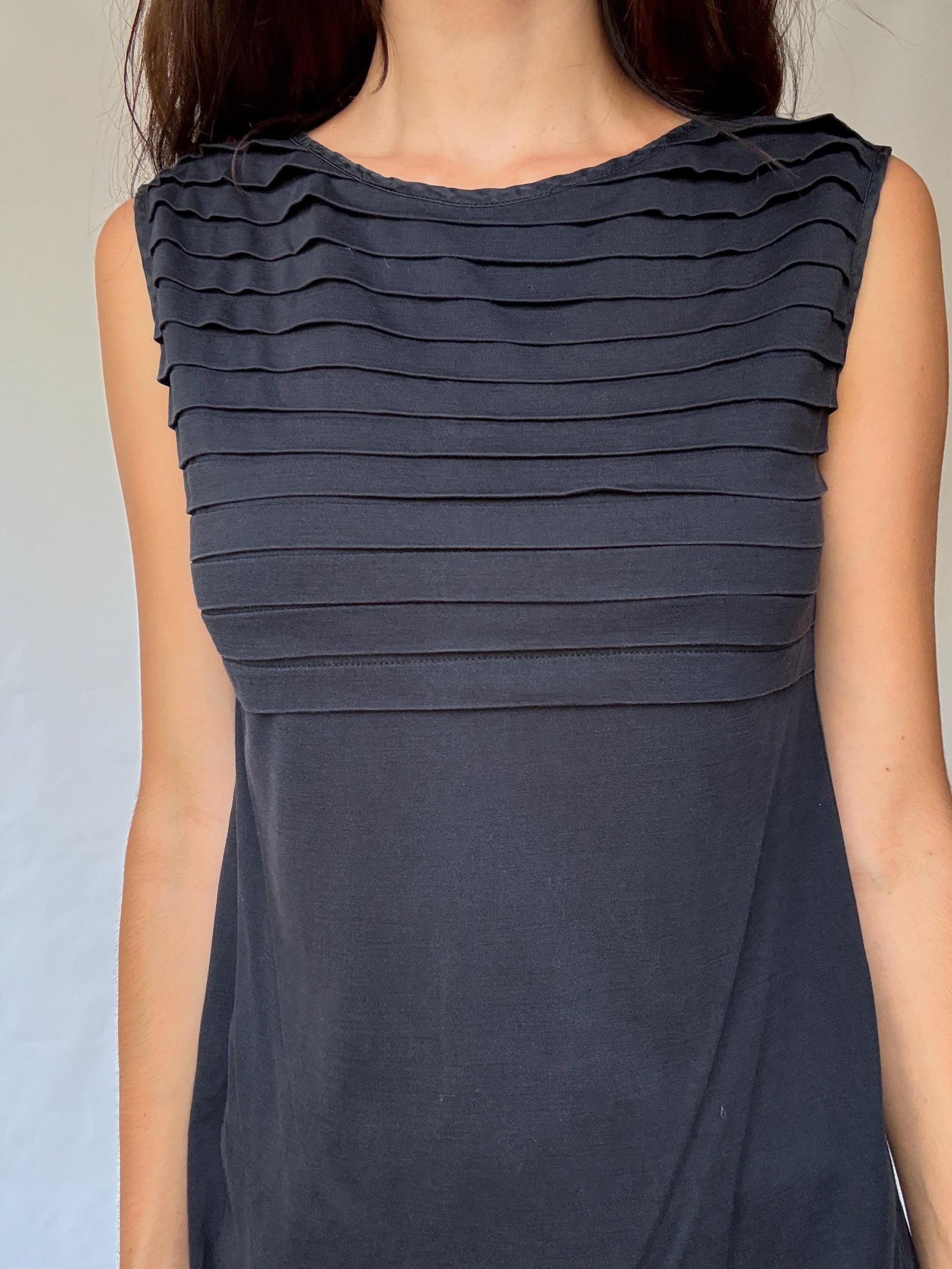 Luxurious Black Tank Top by Massimo Dutti – Y2K and Minimalist Style in Sumptuous Silk-Cotton-Wool Blend, US Size M