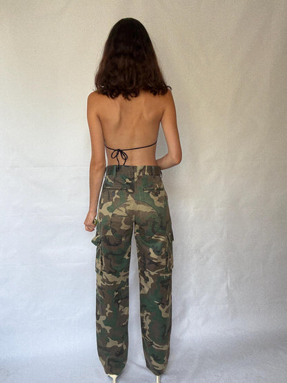 Vintage Camo Cargo Pants, Cotton Grunge Style — additional view 7