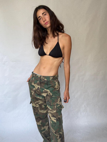 Vintage Camo Cargo Pants, Cotton Grunge Style — additional view 6
