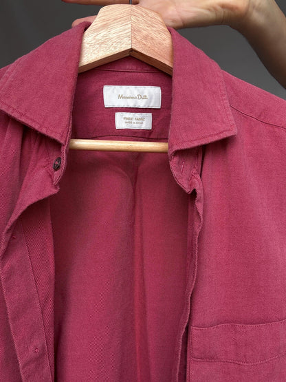 Reddish Pink Minimalist Button-Up Blouse — additional view 10