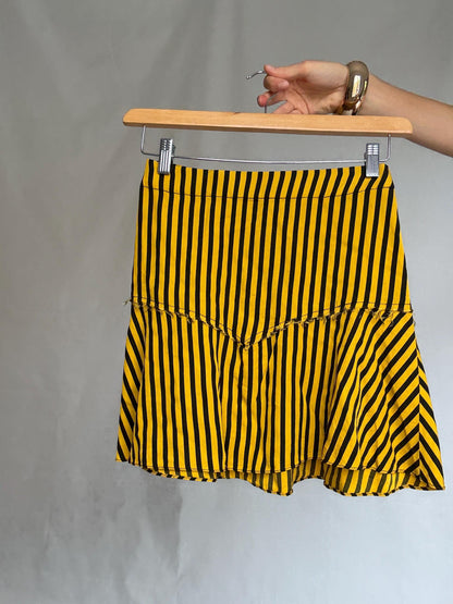 Vintage Black And Yellow Striped Skirt — additional view 6
