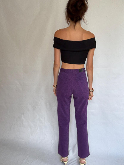 Vintage Purple Snake Print High-Waist Jeans — additional view 5