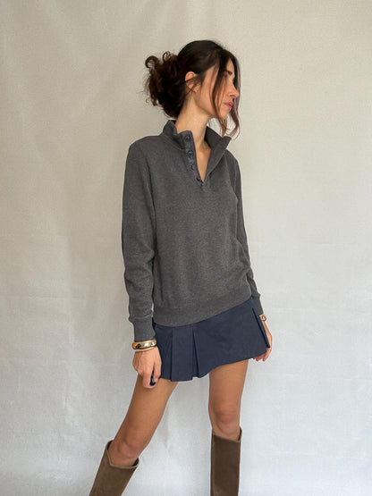 Dark Gray McGregor Cotton Pullover Sweatshirt — fabric close-up