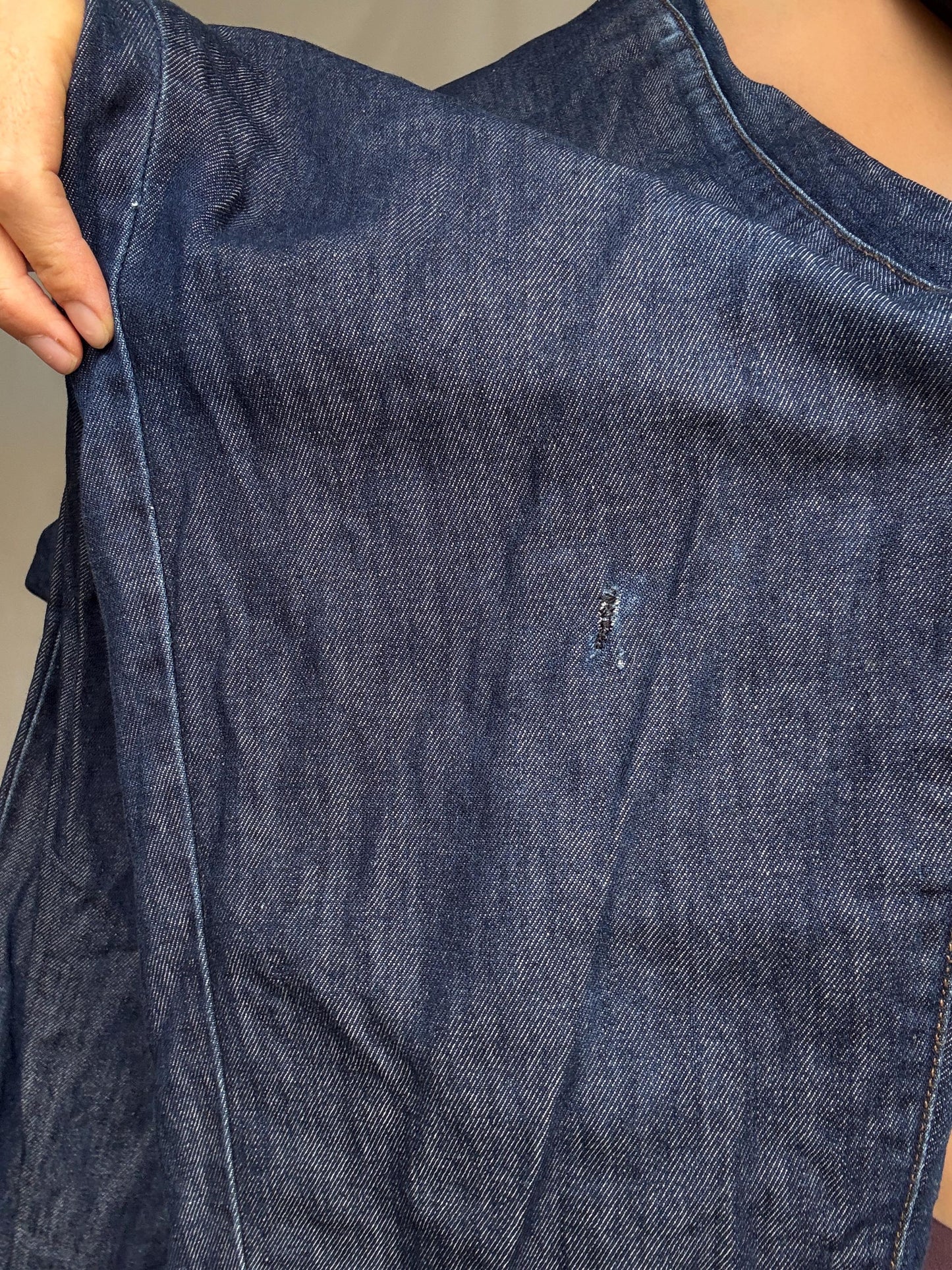 Adolfo Dominguez denim pants, cotton high waist cropped fit, Spanish designer clothing, Size S, casual streetwear