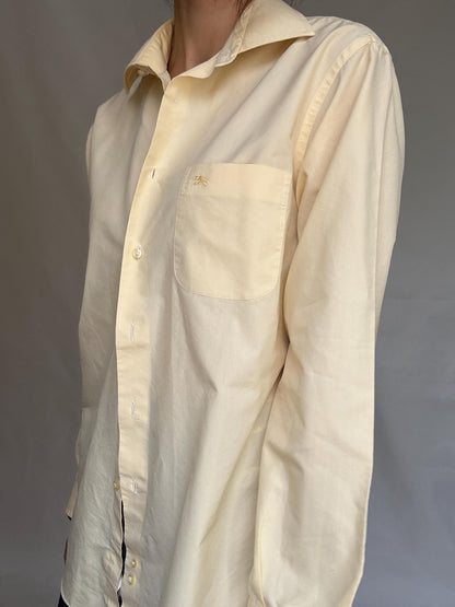 Burberry London Button-Up Shirt — fabric close-up