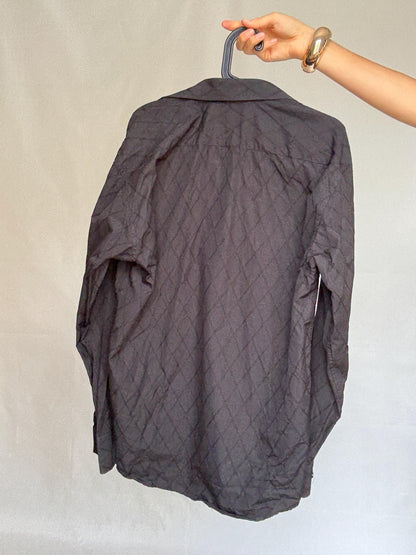 Vintage Black Quilted Shirt — additional view 10