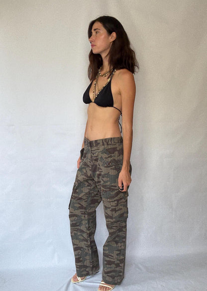Camo Cargo Pants in 100% Cotton — back view
