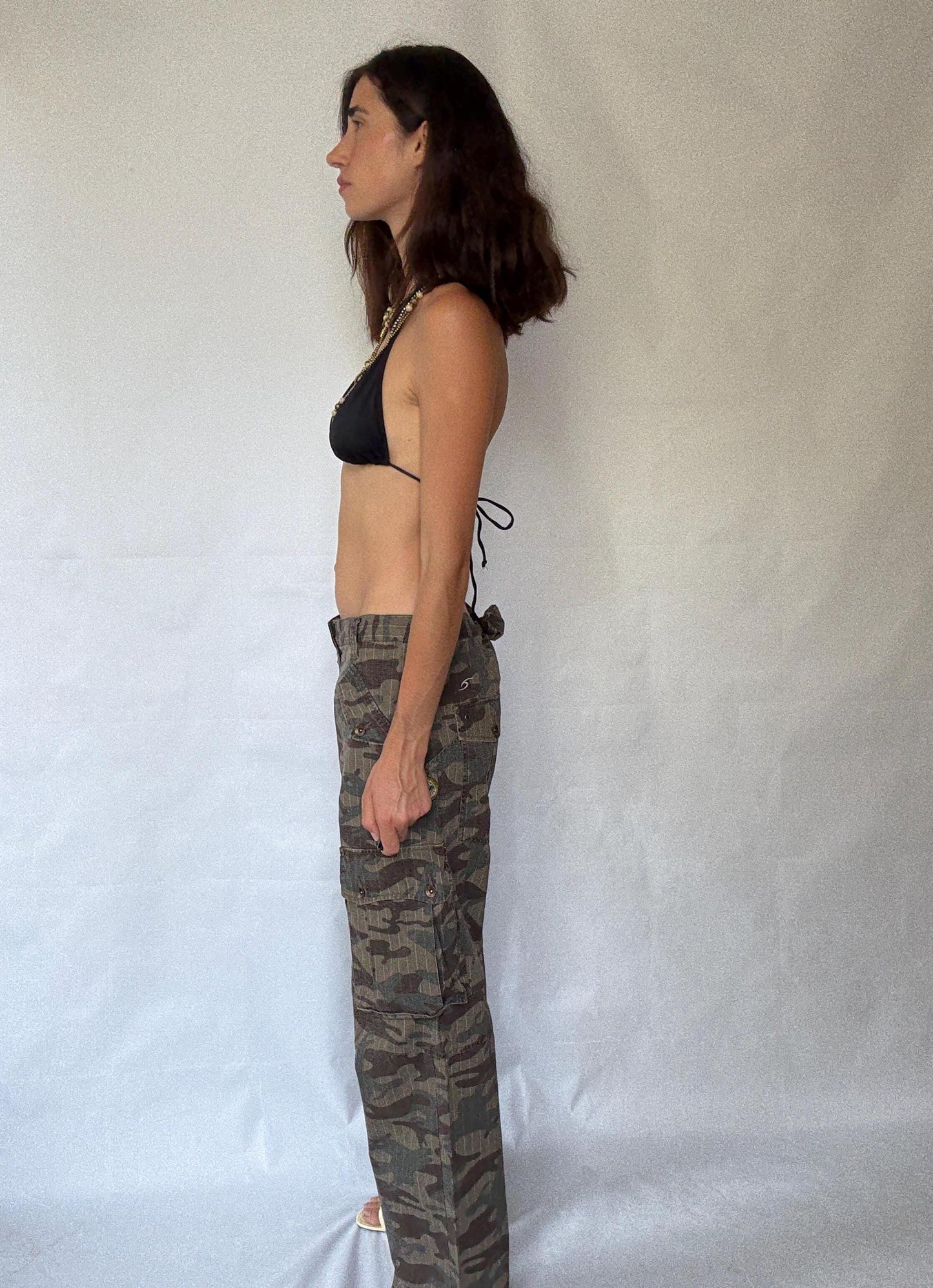 Ripcurl camo cargo pants, 100% cotton, straight leg fit, six, pocket design, y2k streetwear, US L, casual outdoor style