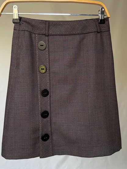 Vintage Wool Blend Plaid A-Line Skirt — additional view 10