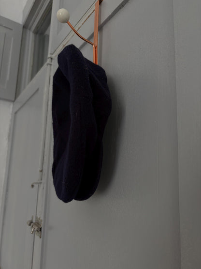 Navy Wool Cashmere Beret - Minimalist Chic — additional view 6