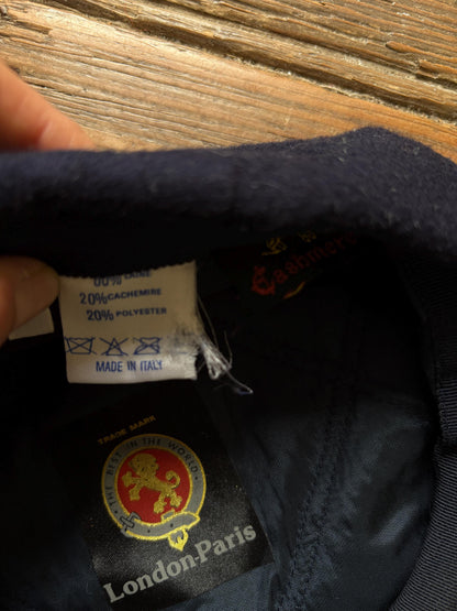Navy Wool Cashmere Beret - Minimalist Chic — additional view 7