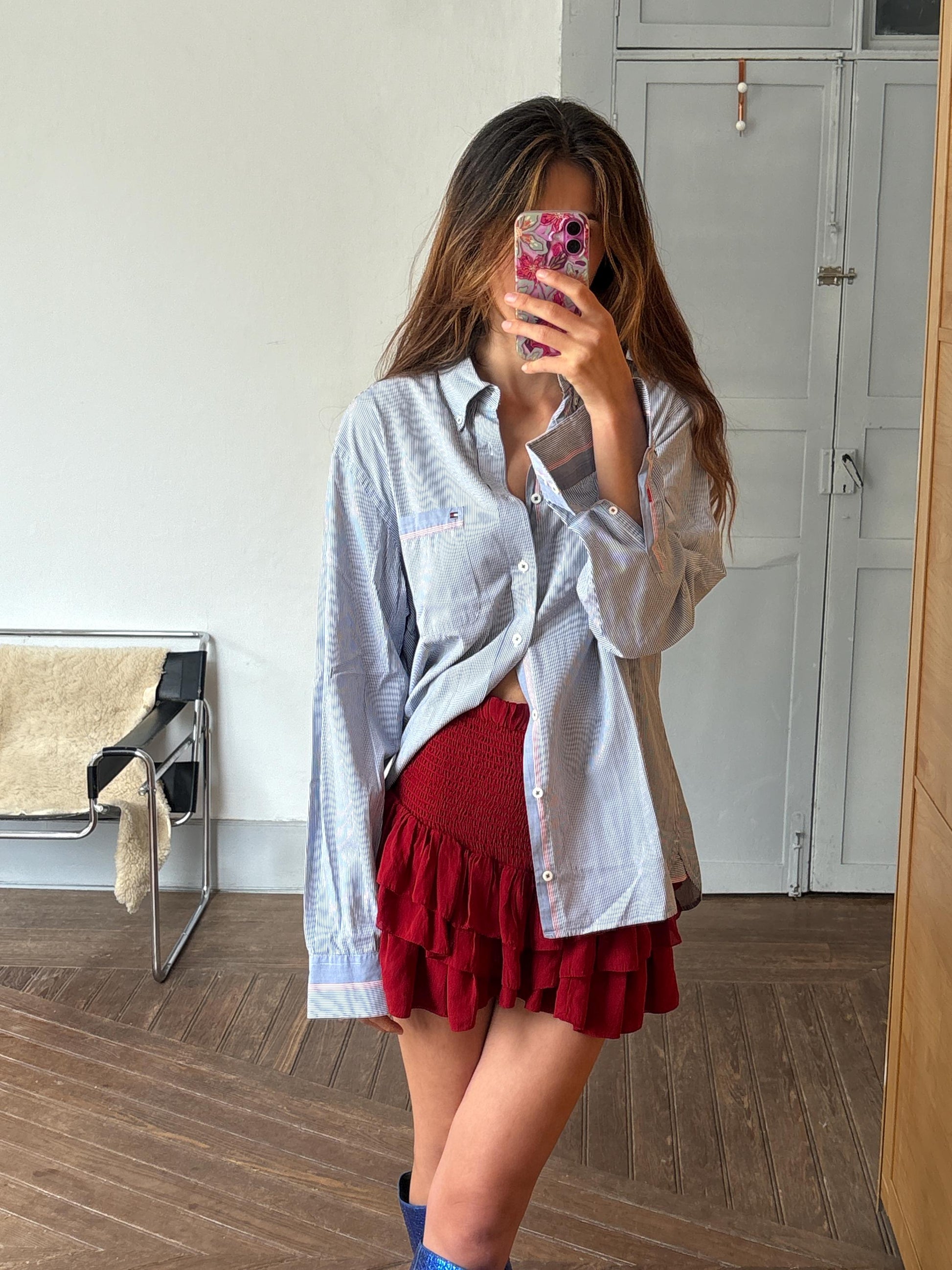 Vintage Tommy Hilfiger Striped Shirt – Unisex Button Down, Custom Fit L, Cotton Long Sleeve, Classic Preppy Y2K Style, Size L - XL