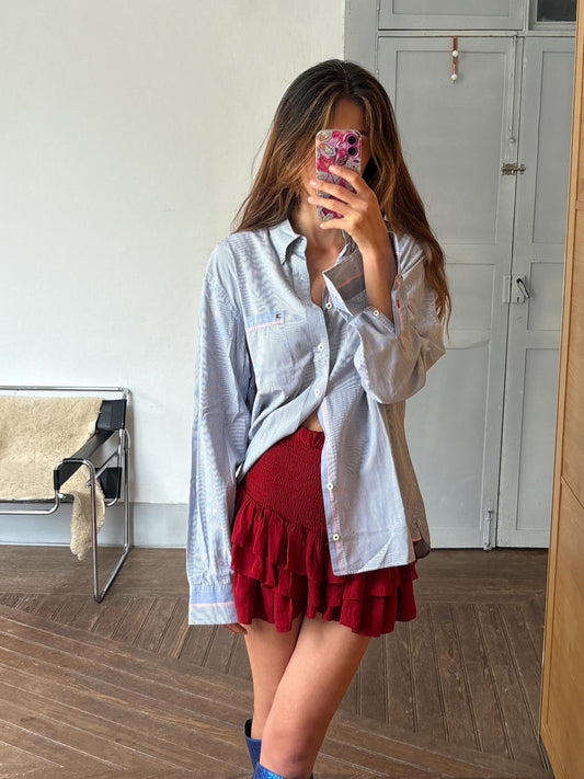 Vintage Tommy Hilfiger Striped Shirt – Unisex Button Down, Custom Fit L, Cotton Long Sleeve, Classic Preppy Y2K Style, Size L - XL