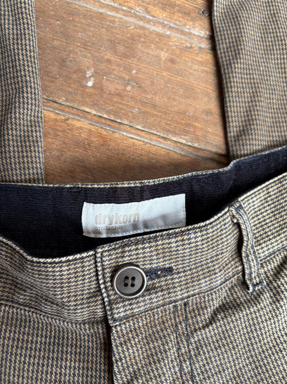 Drykorn Brown Houndstooth Men's Trousers — back view