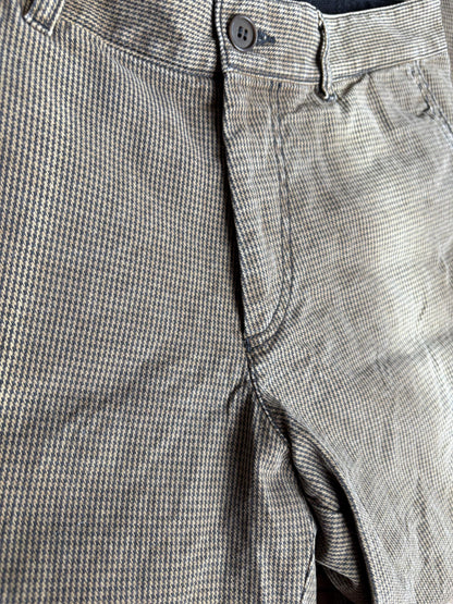 Drykorn Brown Houndstooth Men's Trousers — fabric close-up