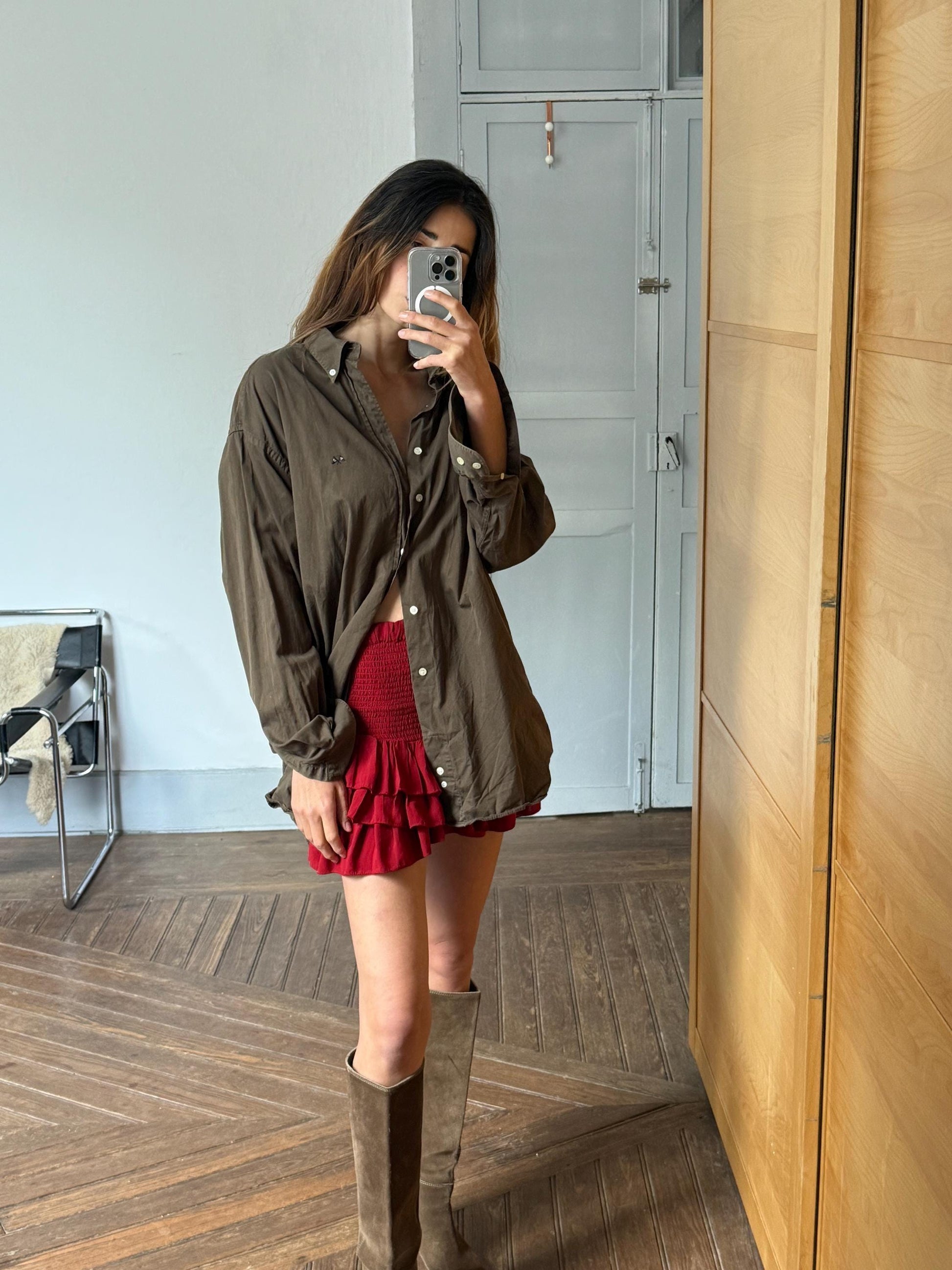 Vintage thomas burberry oversized shirt | brown 100% cotton button-up | men’s xl / women’s l-xl | unisex preppy fit |