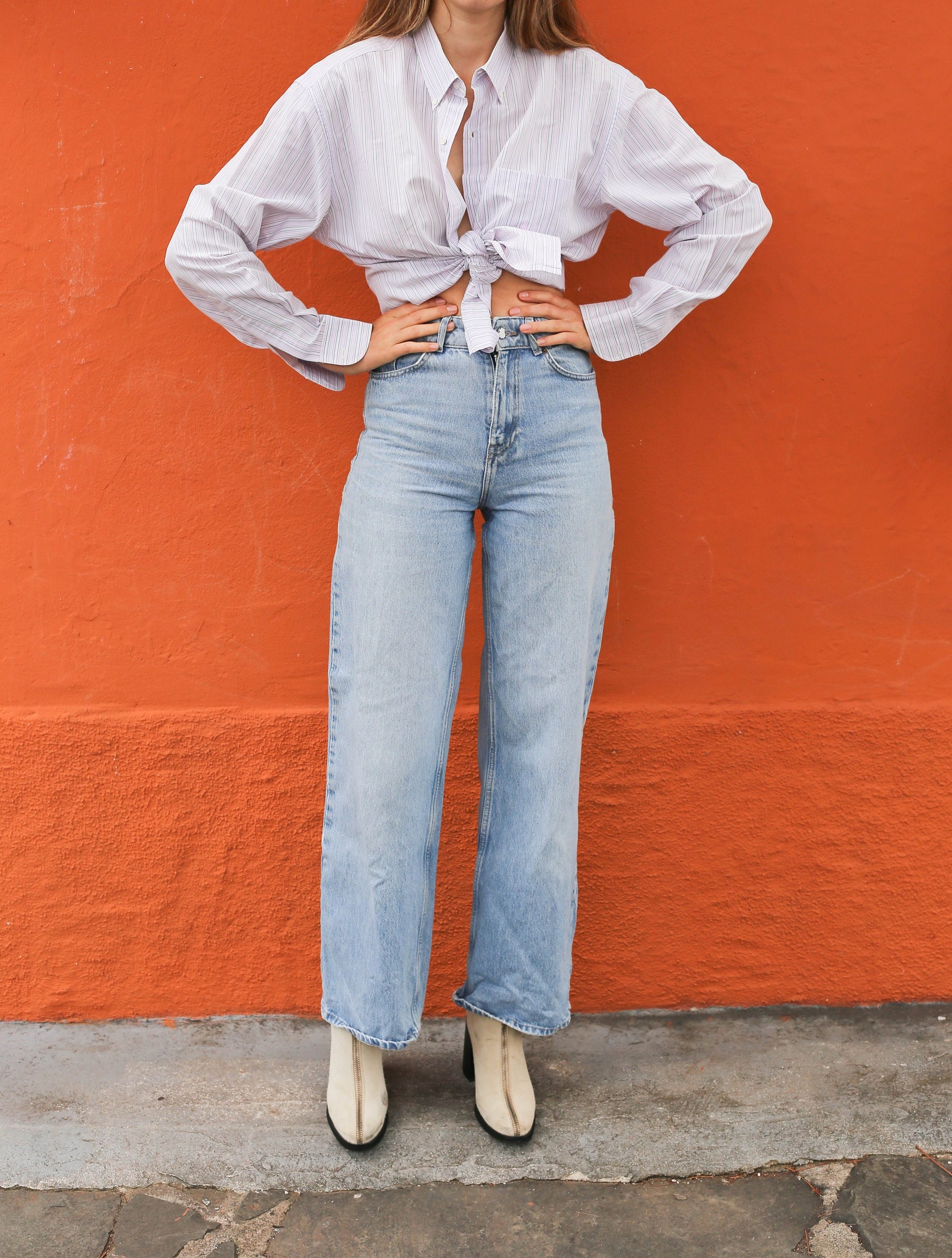 Vintage Burberrys London Men's Oxford Shirt - Striped Pink, Purple, Green
