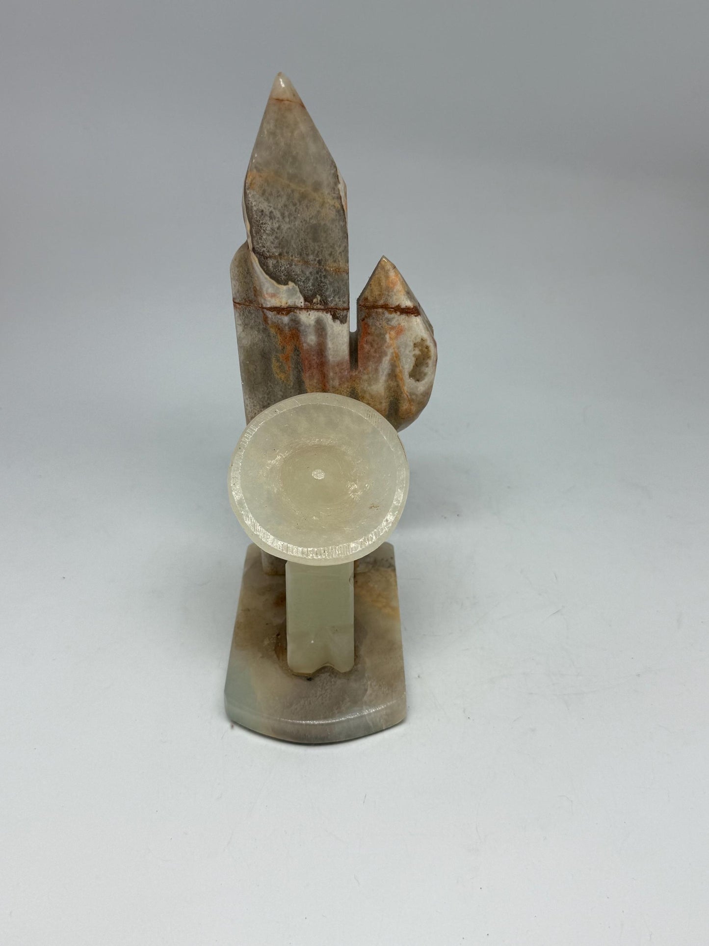 Elegant Marble Bookend, Natural Earthy Tones, Horn and Vase Design, Unique Home Decor, Onyx Marble, Single piece, unique present