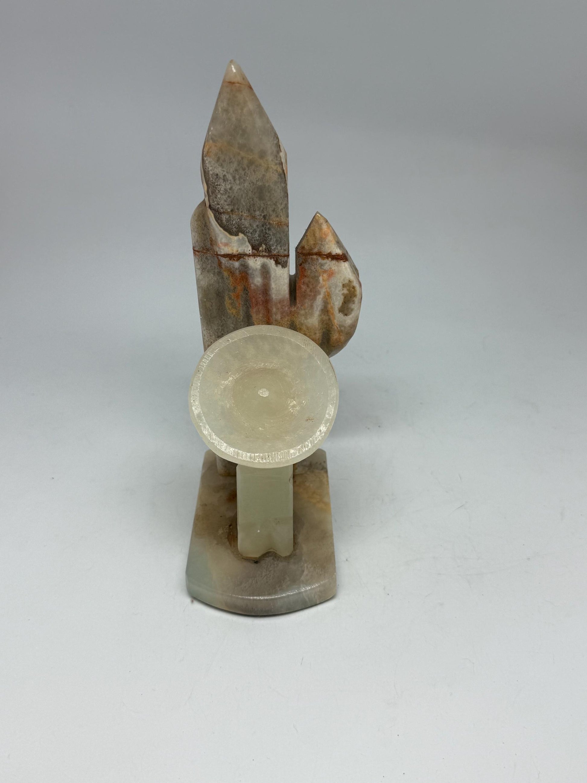 Elegant Marble Bookend, Natural Earthy Tones, Horn and Vase Design, Unique Home Decor, Onyx Marble, Single piece, unique present