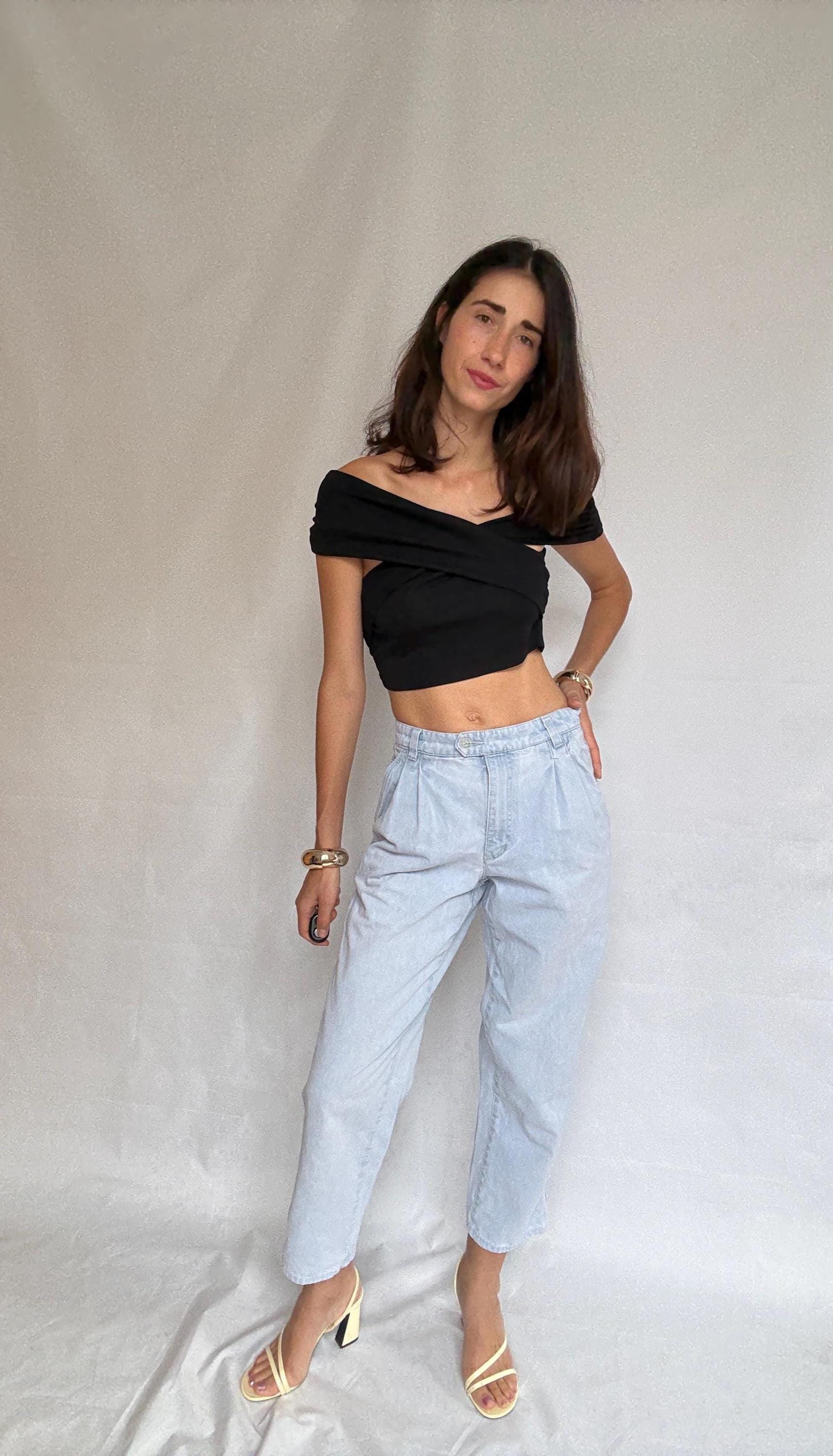 Commander indigo trousers, 100% cotton, relaxed fit, zipper closure, straight leg, retro 90s vibe, US S, casual versatility