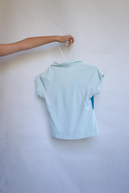 Nike Blue Athletic Top for Kids — fabric close-up