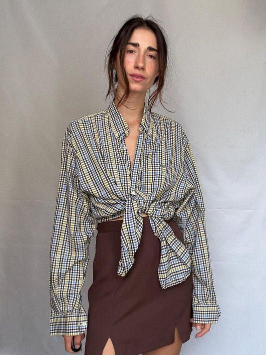 Lacoste Cotton Plaid Button-Up Shirt