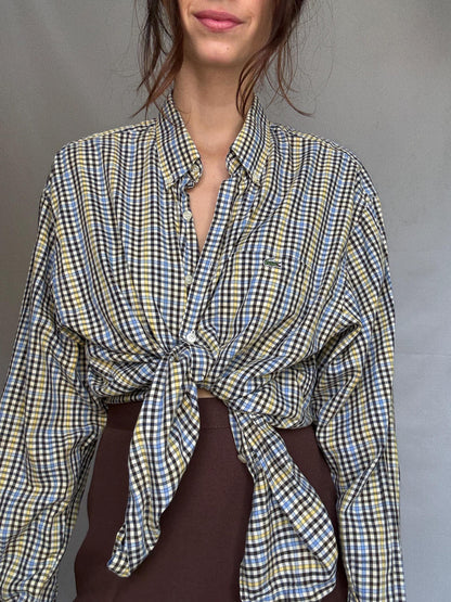 Lacoste Cotton Plaid Button-Up Shirt — additional view 6