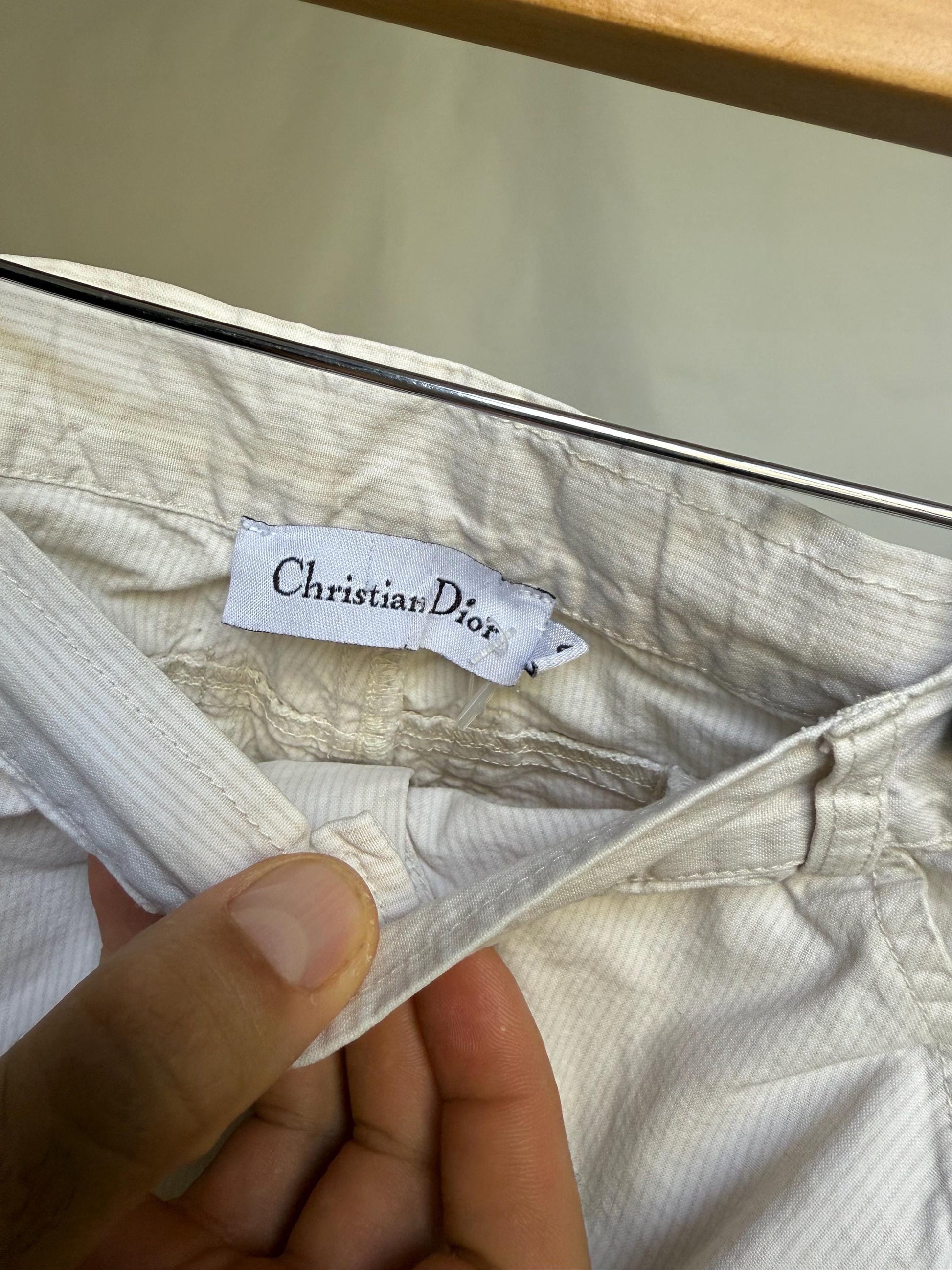 Christian Dior white children pants, 100% cotton, multiple pockets, casual streetwear, EU 6A, everyday play