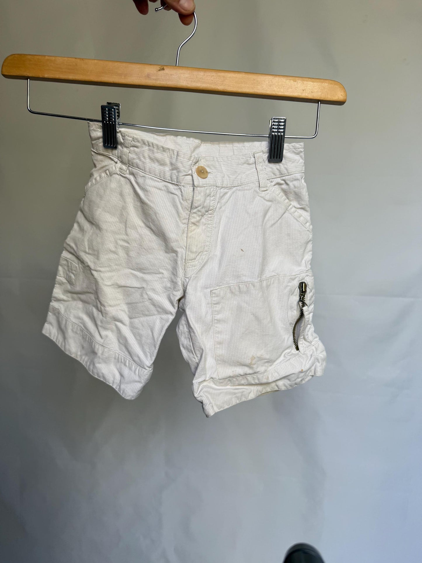 Christian Dior white children pants, 100% cotton, multiple pockets, casual streetwear, EU 6A, everyday play